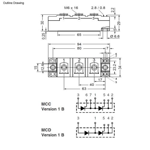 2000V Thyristor Diode Module Thyristor chip with center gate