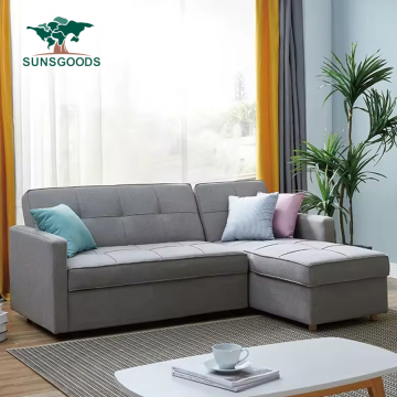 Foldable Leather Sofa Bed with Storage for Small Apartments