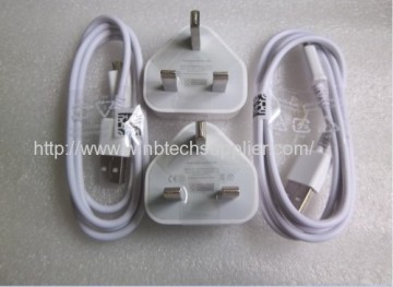 Usb Charger 1a Uk Plug Wall Charger + Micro Usb Cable For Samsung Galaxy S4 I9500 