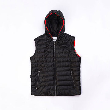 mens black PU padding vest