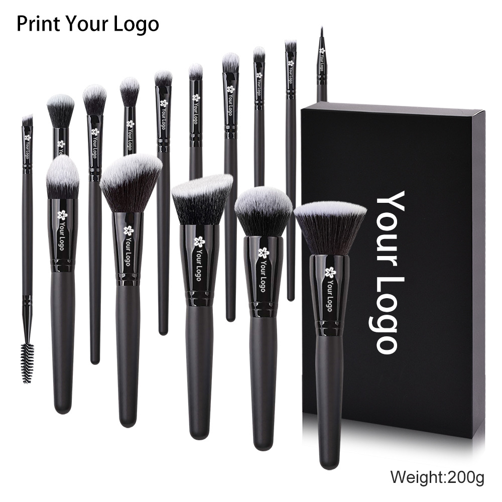 Mauri 15 Pieces Customs Logo Maquillaje Vegan Hair Black Makeup Brush Set Private Label Makeup Brushes Custom Logo Brush Box5 Jpg