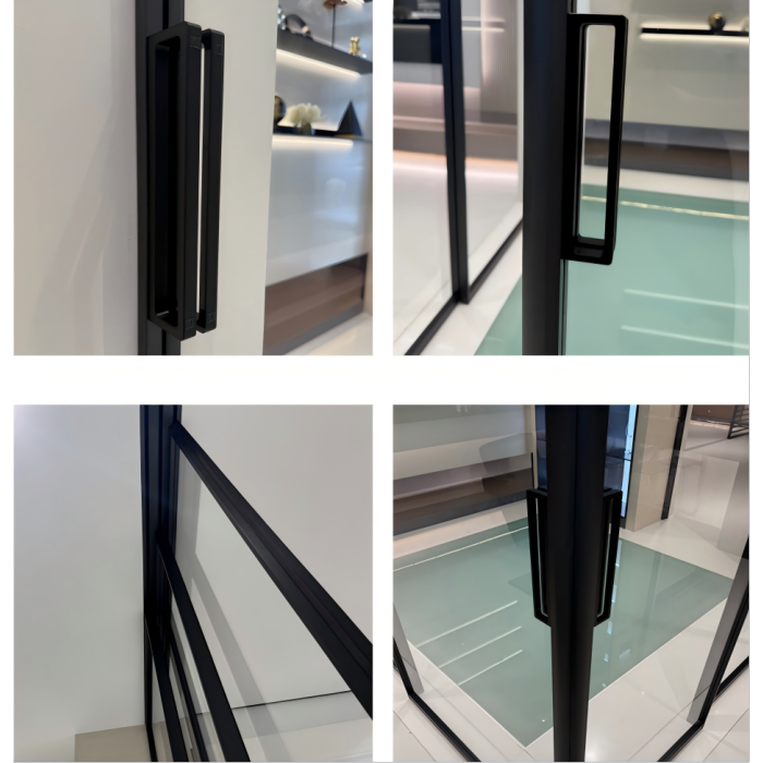 Nenhuma porta deslizante de alumínio com trilho inferior sem costura