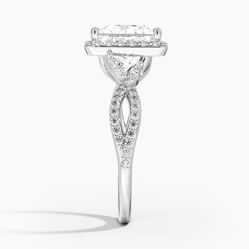 Direktang Side Profile ng Princess Infinity Halo Engagement Ring