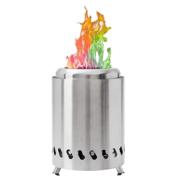 Smokeless wood pellet tabletop stove stainless steel table top fire pit with foldable legs