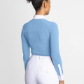Ny färg kvinnors nylon zip långärmad ridkläder