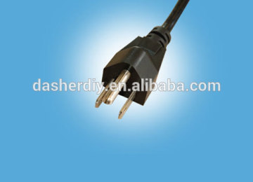 made in china CCC 3pin plug & 8S303 switch & braided wire