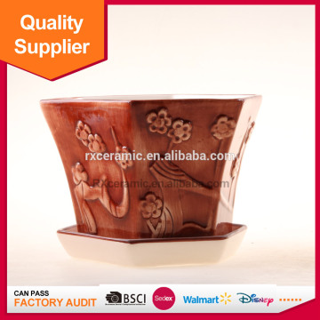 Top reputation glazed ceramic flowerpot made in Dehua