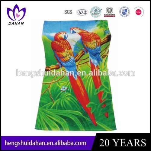 21s*21s yarn cotton fabric velour promotional beach towel animal printed bath towel China supplier wholesaler