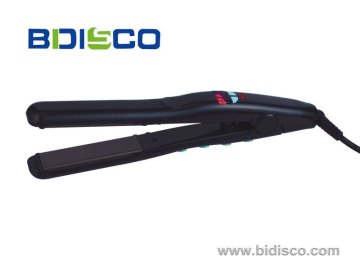 Hot sale tools !!! Jet black vibrating mirror titanium hair straightener