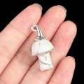 Howlite Mushroom Wizard Cap Pendant for Making Jewlery 15X20mm Stone Halloween Charms