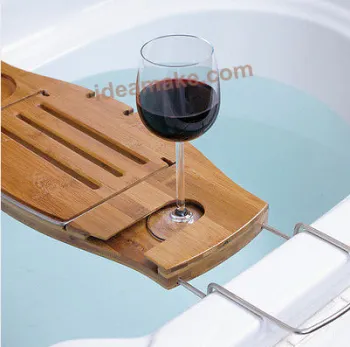 New Bamboo Bath Caddy,Bonus Bath Essence,Extendable Arms to Fit Over Bath.