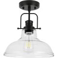 Semi Flush Mount Glass Shade Ceiling Lamp