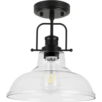 Semi Flush Mount Glass Shade Ceiling Lamp