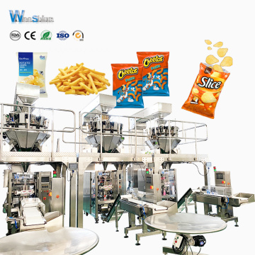 Vertical Frozen Fried Snacks Potato Chips Packing Machine