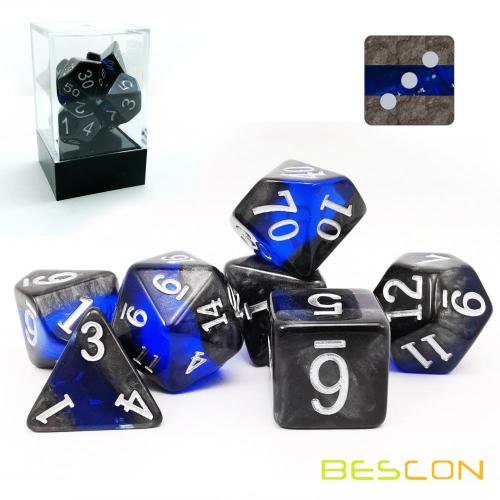 Bescon Mineral Rocks GEM VINES Polyèdrique D&amp;D Dice Set de 7, RPG Jeu de rôle Dice 7pcs Set de SAPPHIRE