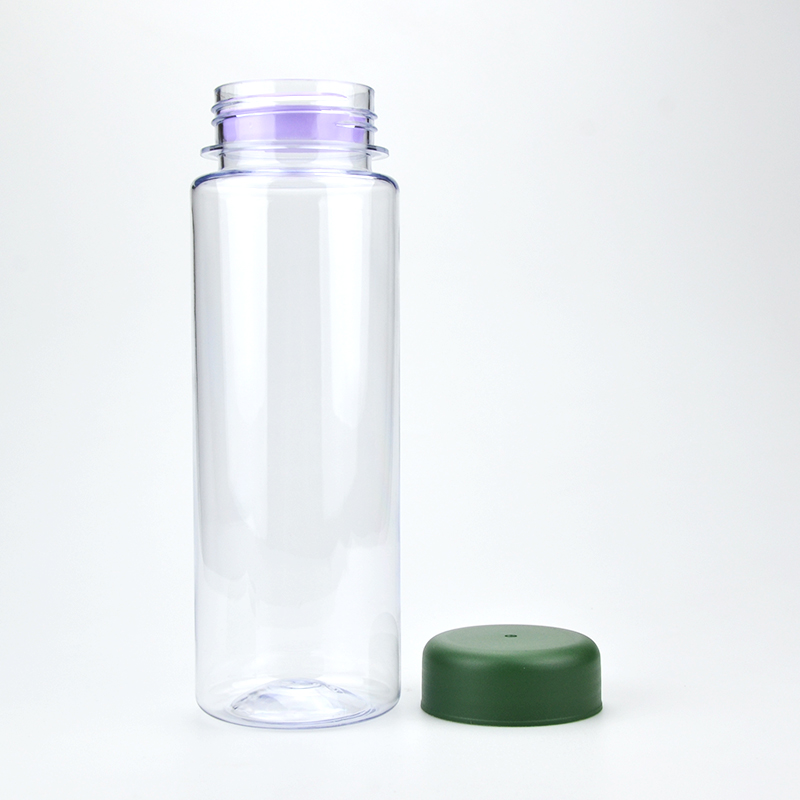 BPA Free Clear Plastic Flat Flat Colorful Water Bottle 300ml 400ml 500ml