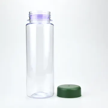 BPA free clear plastic flat colorful water bottle 300ml 400ml 500ml
