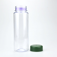 BPA free clear plastic flat colorful water bottle 300ml 400ml 500ml