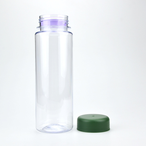 BPA مجاني البلاستيك الشفاف مسطح زجاجة مياه ملونة 300 مل 400 مل 500 مل