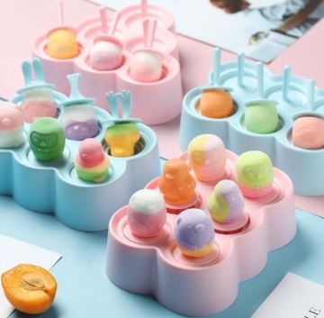Ice Pop Molds Silicone DIY Popsicle Makers - Easy-Release Mini Animal Designs for Kids
