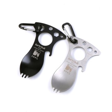 5-in-1 Tactical Spork - Stainless Steel Spoon, Fork, Knife, and Bottle Opener for Camping & Hiking