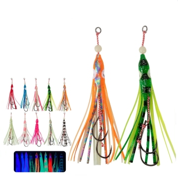 Luminous Octopus Squid Skirt Jig - 12cm Soft Fishing Lure for Saltwater