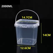Transparent Plastic Bucket for Water and Food Packing