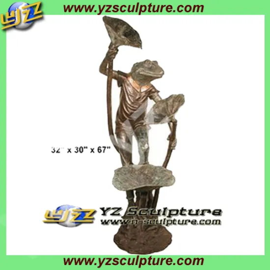 bronze frog sculpture fountain for garden decoration GBF-N001V