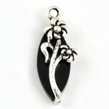 Pendant, Fashion Flower Antique Silver Pendant, Pendant Jewelry Findings Metal p5830