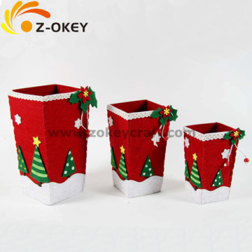 Square container felt materail for Christmas decoration