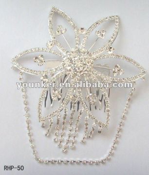 wholesale Dainty indian hair accessories flower hair comb,indian wedding jewelry for women
