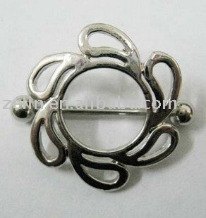 beautiful flower nipplep iercing jewelry