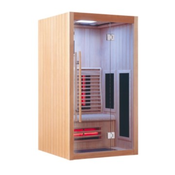 Luxury sauna room with massage chair