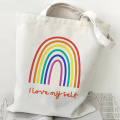 Love is Love Print Rainbow Canvas Tote Bag