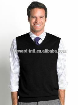 Men knitted sleeveless pullover sweater