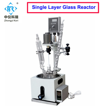 reactor de vidrio de una sola capa del instrumento de laboratorio para la venta