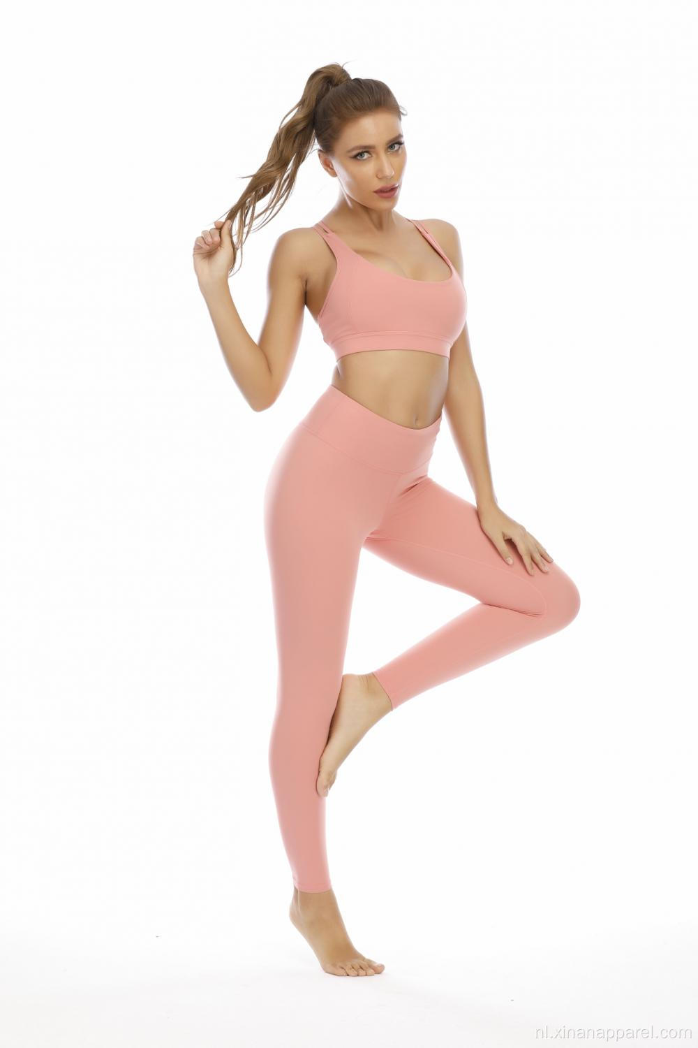 Dames Yoga Leggings en BH Sportkleding met hoge taille