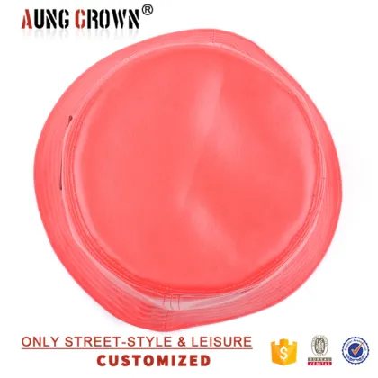 Red Leather Bucket Hat