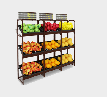 Prateleiras de frutas e vegetais de face única de aço