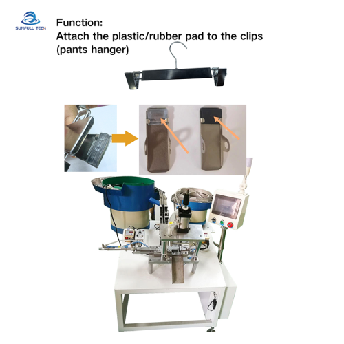 Máquina ensambladora de clips para colgar con almohadilla de plástico