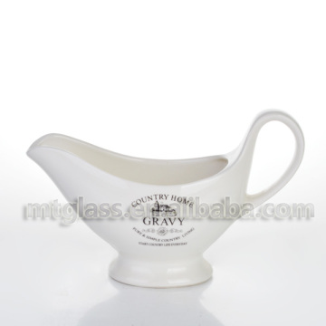 Tableware ceramic gravy boat serving bowls with handle