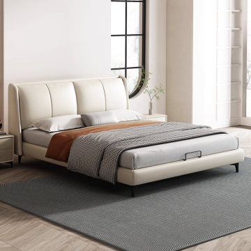 Modern Leather Luxury 2-Meter Double Bed for Bedrooms and Hotels