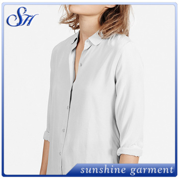 Office lady plain color chiffon shirt
