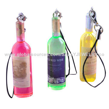 Wine Bottle Keychains, Ideal for Promotional Gifts, Various Designs are Available