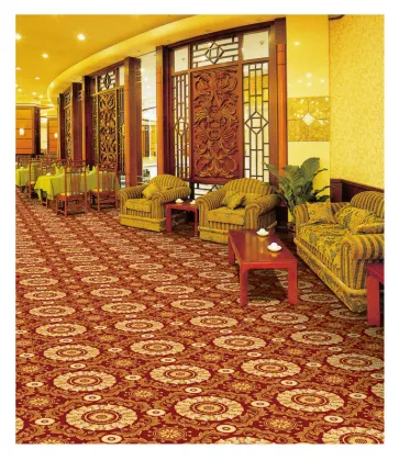 Hotel Carpet Brown With Floral Pattern , Solutia Material Carpet