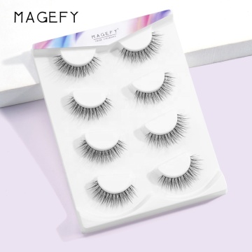 MAANGE Clear Band Mink Lashes: Wholesale Faux Mink Lash Trays by Handmade False Eyelashes Manufacturer