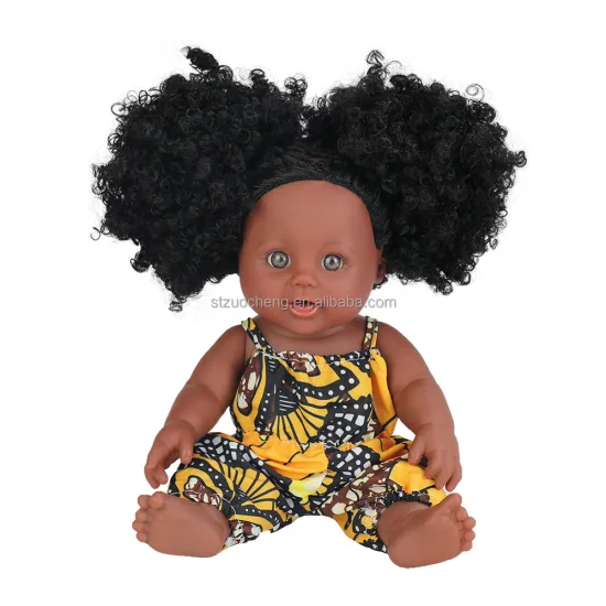 Realistic 12 Inch Reborn African Baby Dolls with Afro Hair for Kids