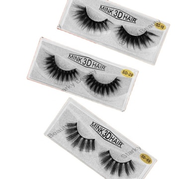 Private Label Natural Fluffy Mink Ellipse Flat Fake Lashes Pack