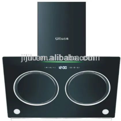 90cm new design kitchen black glass range hood