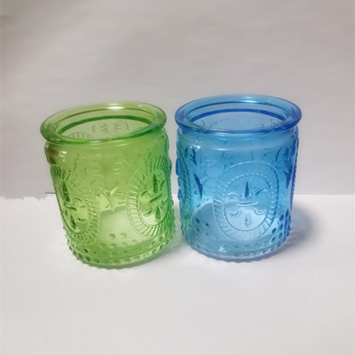 Cut glass candle jars for candle holder